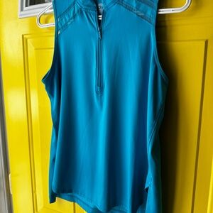 Lucky in Love Teal Zip-Front Athletic Tank ⛳️